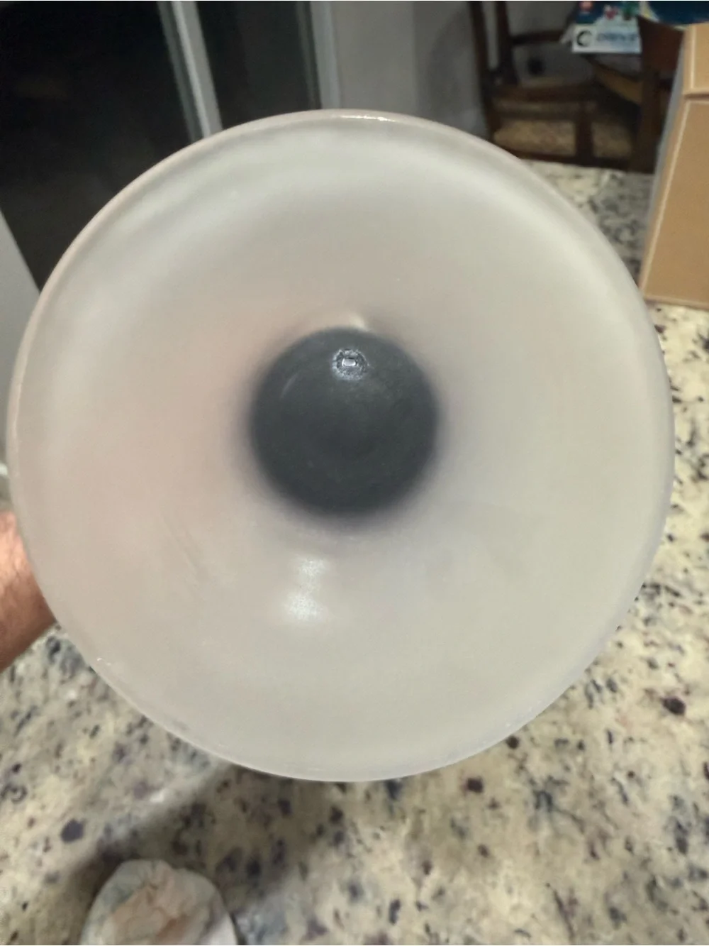 Vintage MCM 15” Hand Blown Cobalt Blue Trumpet Vase Frosted Satin Glass Base